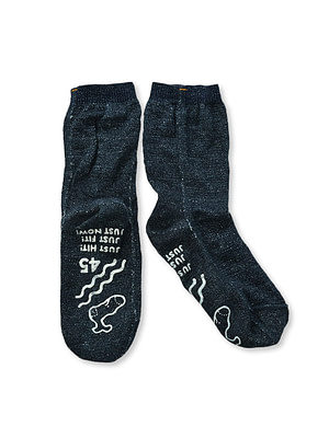 Indigo Zakkuri Gauze Knit Sox Kageiro Nando Nou