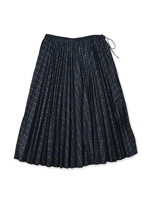 Supima Organic Baptiste Pleats Easy Skirt Black Watch