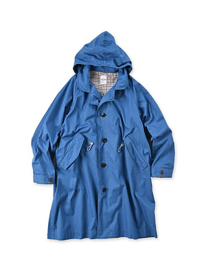 Thin High Density Gaba 908 Mods Soutien Collar Coat Hayama Blue