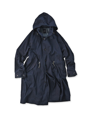 Indigo Thin High Density Gaba 908 Mods Soutien Collar Coat Indigo