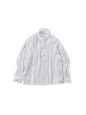 Miko Cutwork Frill Blouse White