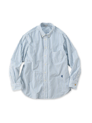 No.180 Miko 908 Ocean Button Down Shirt Green Stripe