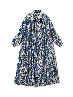 Aster Print Kushukushu Dress Kinari