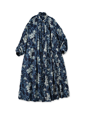 Indigo Aster Print Kushukushu Dress Indigo