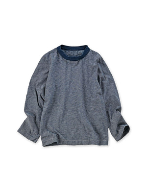 Indigo Border Tenjiku Square T-shirt Indigo