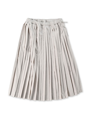 504 OX Easy Pleats Skirt Beige Chambray