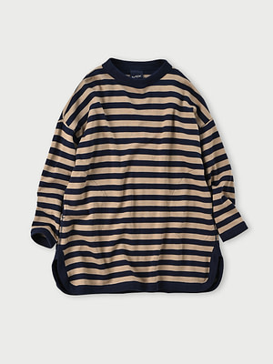 Smooth Knit Border Tunic Navy Base