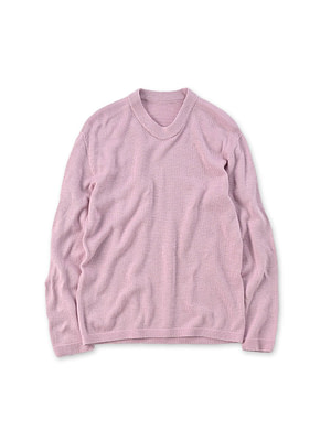 Gauze Low Gauge 908 Crew Neck Pink