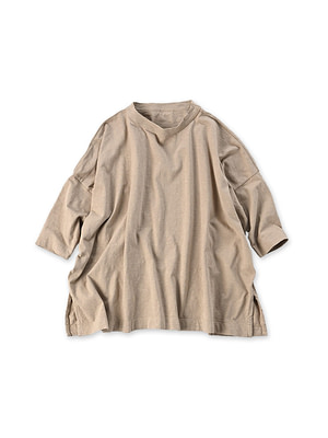 Big Slit T-shirt Beige