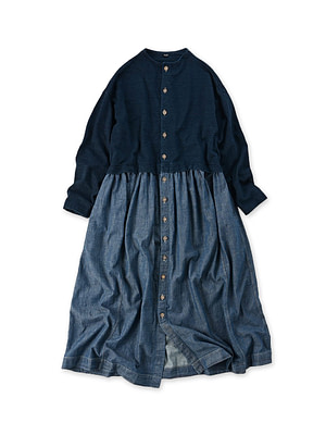 Indigo Denim x Dekoboko Tenjiku Dress Nou Indigo Nou