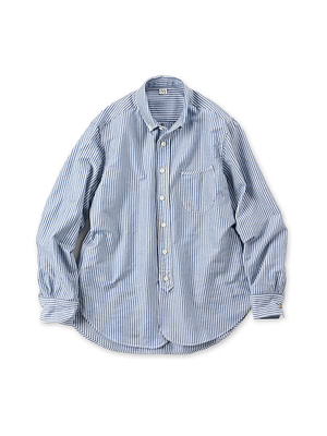 Usu OX Loafer 908 Button Down Shirt Blue Stripe