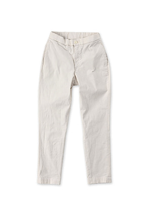 Cotton Linen OX Stretch Easy Slim Pants White