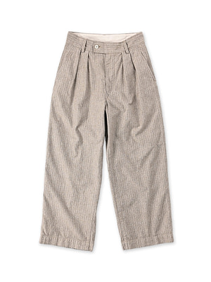 Yorimoku Cotton Tweed Charlotte Baggy Pants Stripe