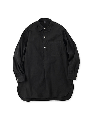 Indigo Khadi OX 908 Grandpa Pull Shirt Sumi Black