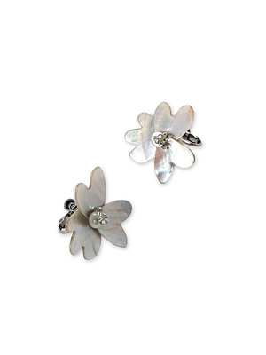 Shell Flower Earring Off White