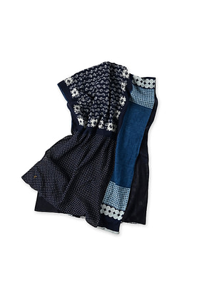 Indigo Bandana Patchwork Stole