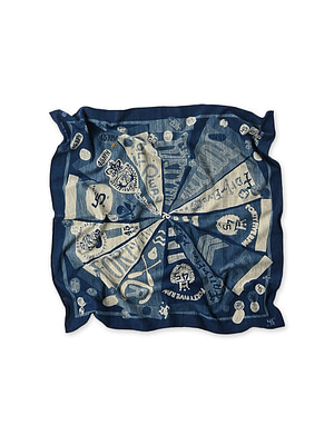 Indigo Tenjiku Bull Flag Bandana Indigo