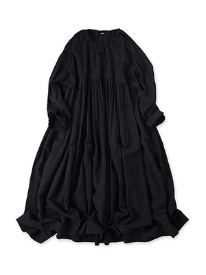 Indian Khadi Pleats Dress Black