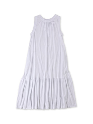 Supima Tenjiku No Sleeve Dress White