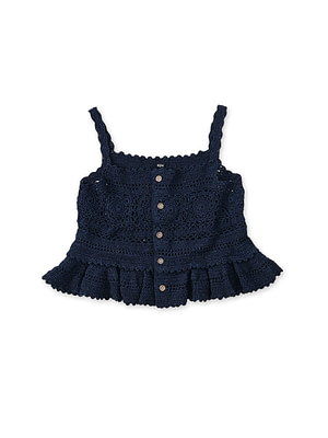 Indigo Kapa Crochet Flare Camisole Indigo