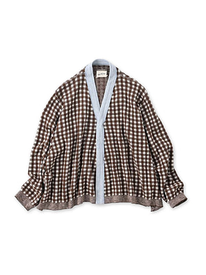 Gingham Jacquard Cache-Coeur Brown Gingham