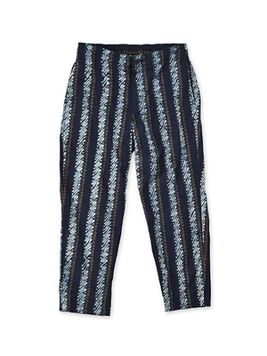 Indigo Batik Print Easy Slacks Indigo