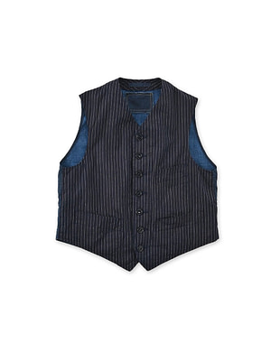 Indigo Cook Weather 908 Vest Indigo Pinstripes