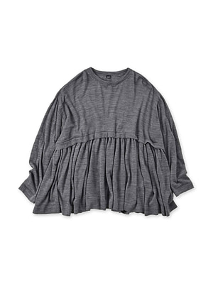 Combed Wool Tenjiku Tiered Tunic Gray