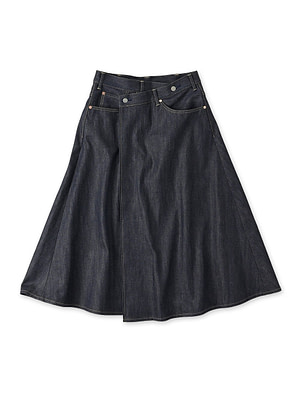 Rye Mugi Denim Crossover Skirt Itchora Indigo R66