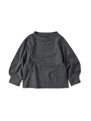 Jersey Flannel Puff Sweat Shirt Gray Top