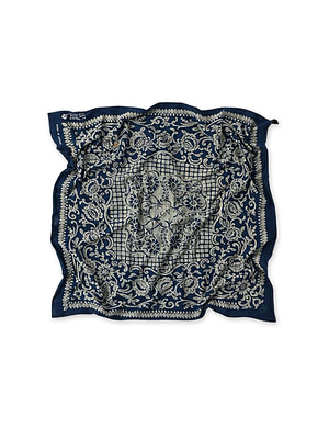 Indigo Tenjiku Flower Sarasa Bandana Indigo