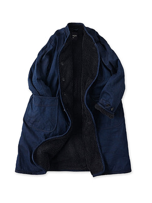 Omugi Denim 908 Lining Boa Coat Dash Indigo