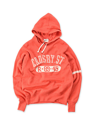 Supima Smooth 908 College Jacquard Hoodie Orange