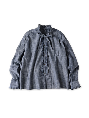 Ai Dungaree Indian Khadi Tuck Frill Boe Tie Blouse