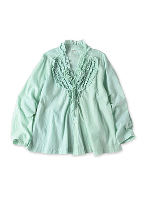 Indian Khadi Frill Cache-Coeur Mint