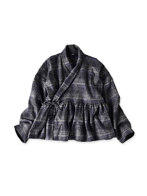 Jersey Flannel Cache-Coeur Navy Shadow Check
