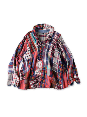 Indian Flannel Patchwork Frill Cache-Coeur Red