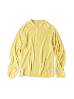 Plant Dyed Cashmere Super Gauze Henley Yellow