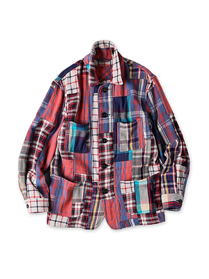Indian Flannel Patchwork 908 4-pocket Shirt Red