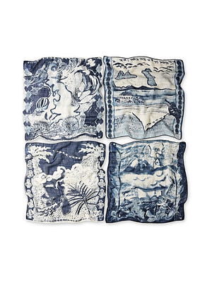 Indigo Gauze Picture Book Bandana