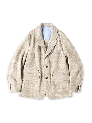 Indian Linen Silk Tweed Notting Hill Jacket Beige