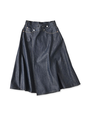Rye Mugi Denim Crossover Skirt Itchora