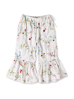 Indian Khadi Next to Spring Print Rapper Pants Kinari