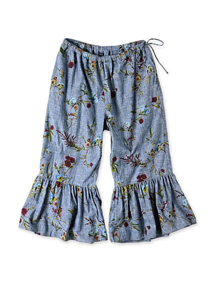 Indian Khadi Dungaree Next to Spring Print Rapper Pants