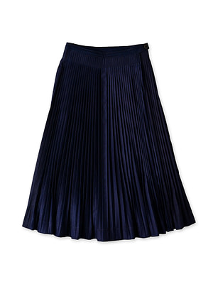 Indigo Chestnut Satin Pleats Skirt