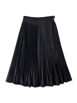 Chestnut Satin Pleats Skirt Black
