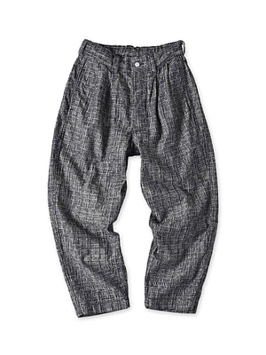 Basket Pattern Jacquard Denim 908 Peg Top Pants