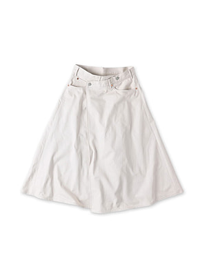 Rye Mugi Denim Crossover Skirt White Itchora