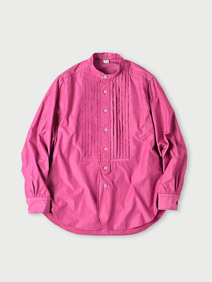 Miko 908 Loafer Pintuck Stand Collar Shirt Pink
