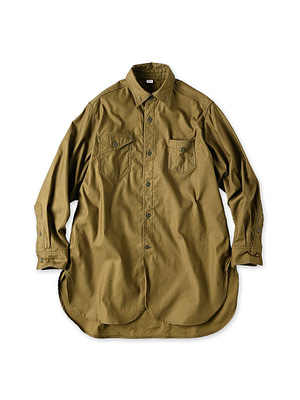 Thin Back Satin 908 Gacha-Pocket Shirt Khaki